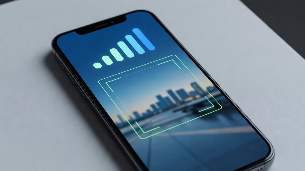 Smartphone displaying eSIM activation screen with signal bars and QR code scanner